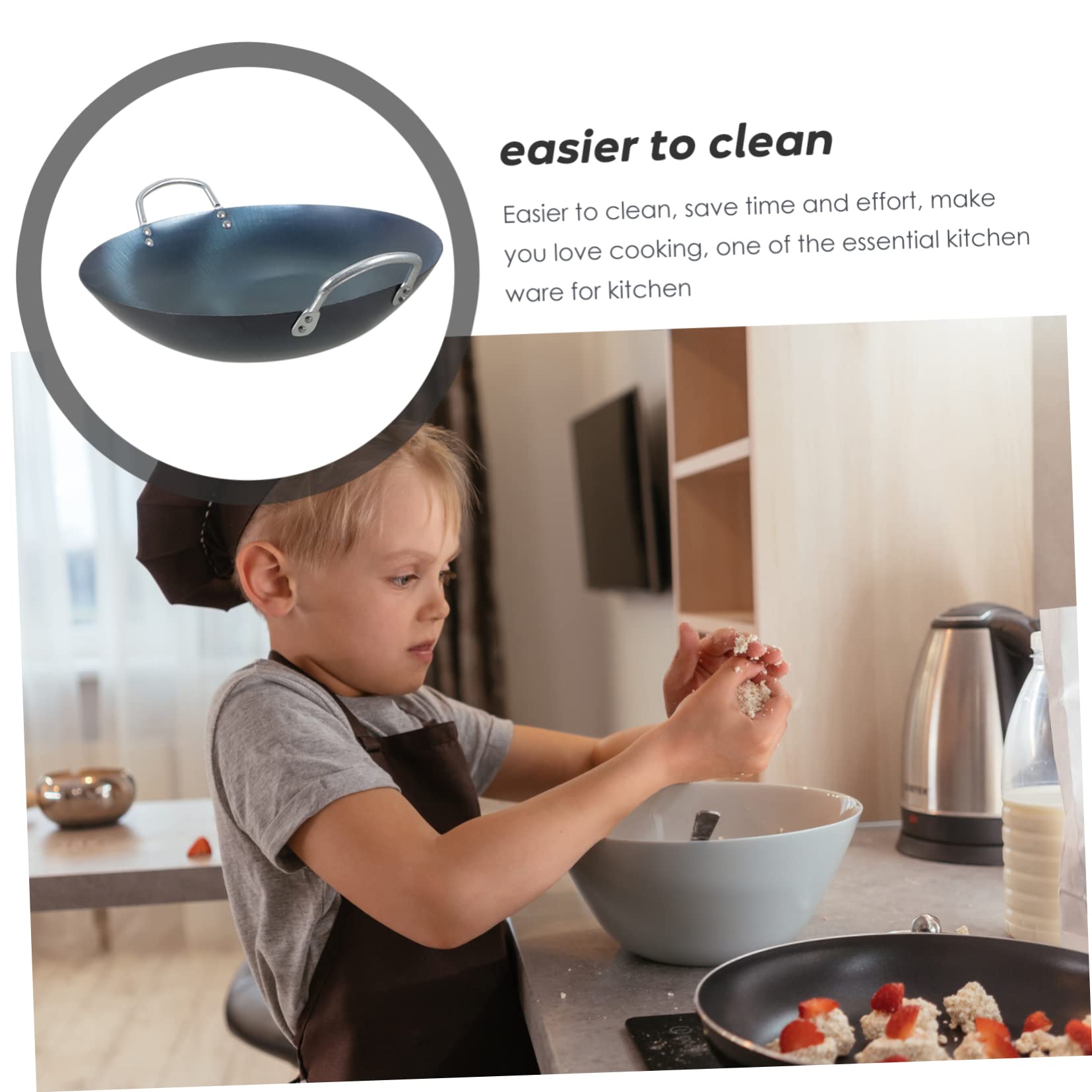 調理器具 UN Amazon | OUNONA キッチン用調理用中華鍋 32cm 丸底 鉄製 直火