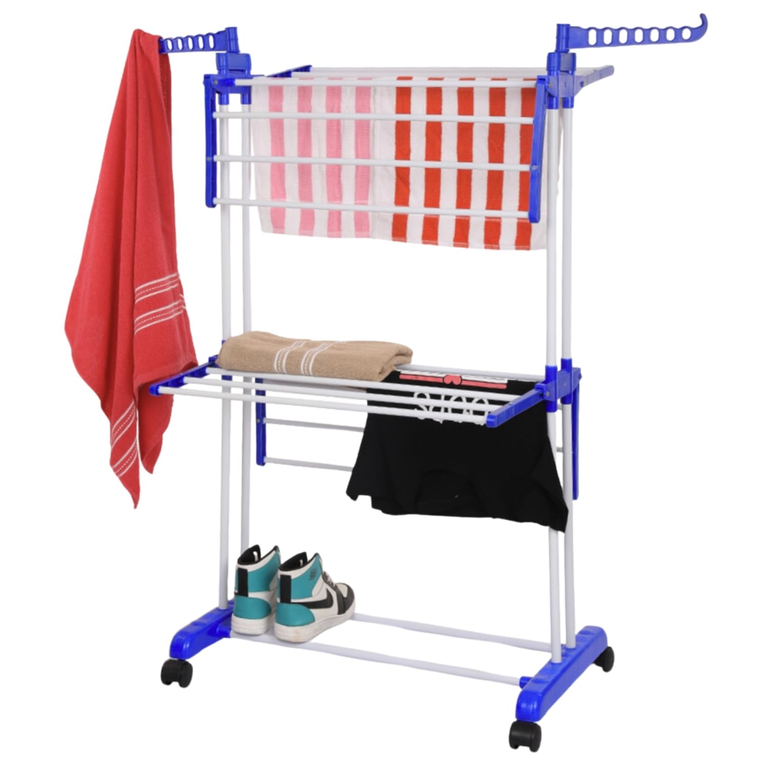 Amazon Brand - Umi DoubleFlex Cloth Drying Stand - Pre-Assembled, Spacious Drying Area, Collapsible 2-Tier Clothes Drying Rack with Hanger - 25 kg Drying Capacity - Perfect for Balcony and Indoor Use (B0BS9PFD8V) Amazon Price History, Amazon Price Tracker