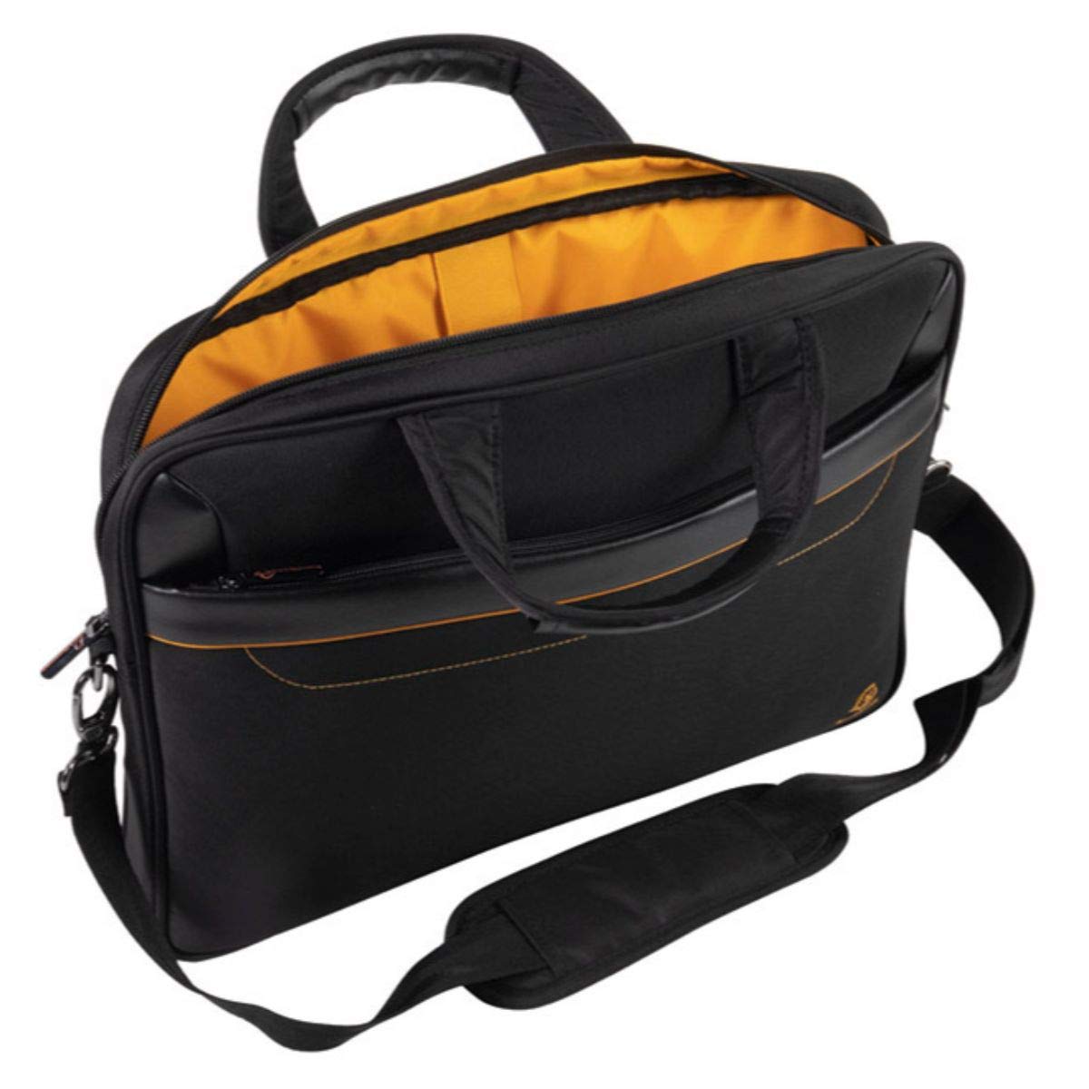 Exacompta 17434E Premium Laptop-Umhängetasche Exactive mit vielen Innentaschen wasserabweisend, passend für Laptops bis zu 15,6 ideal für Schule, Uni und Arbeit, schwarz