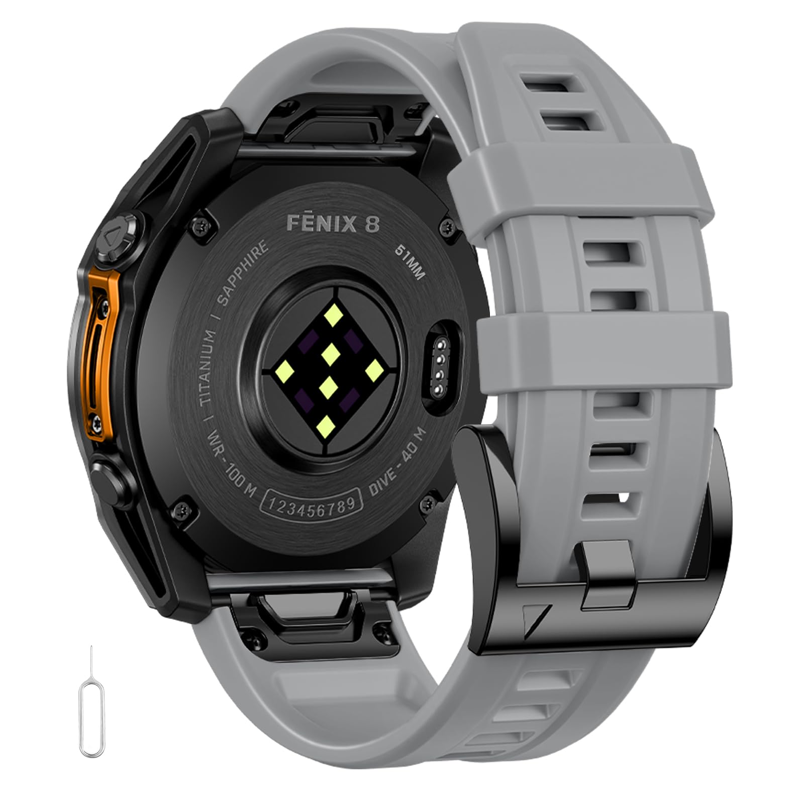 26mm Watch Band Compatible for Garmin Fenix 7X/ Fenix 6X/ Fenix 5X/ Fenix 8 51mm/ Tactix Delta,Soft Silicone Replacement Quickfit Bands for Garmin