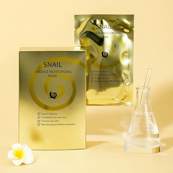 Snail Mucin Face Mask, 10 Pack Sheet Hydrating Facial Masks, Deep Hydration, Pore Minimizing, Firming & Lifting,Wrinkle Reduction,Skin Repair,Nourishing & Improve Elasticity,for All Skin Types 8.82 oz
