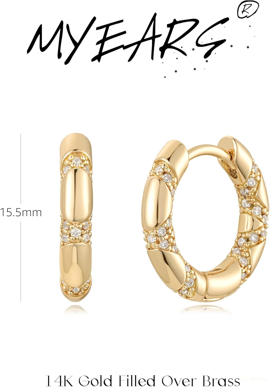MYEARS Women Earrings Gold Huggie Hoop 14K Small Simple Hypoallergenic Everyday Jewelry - Image 5