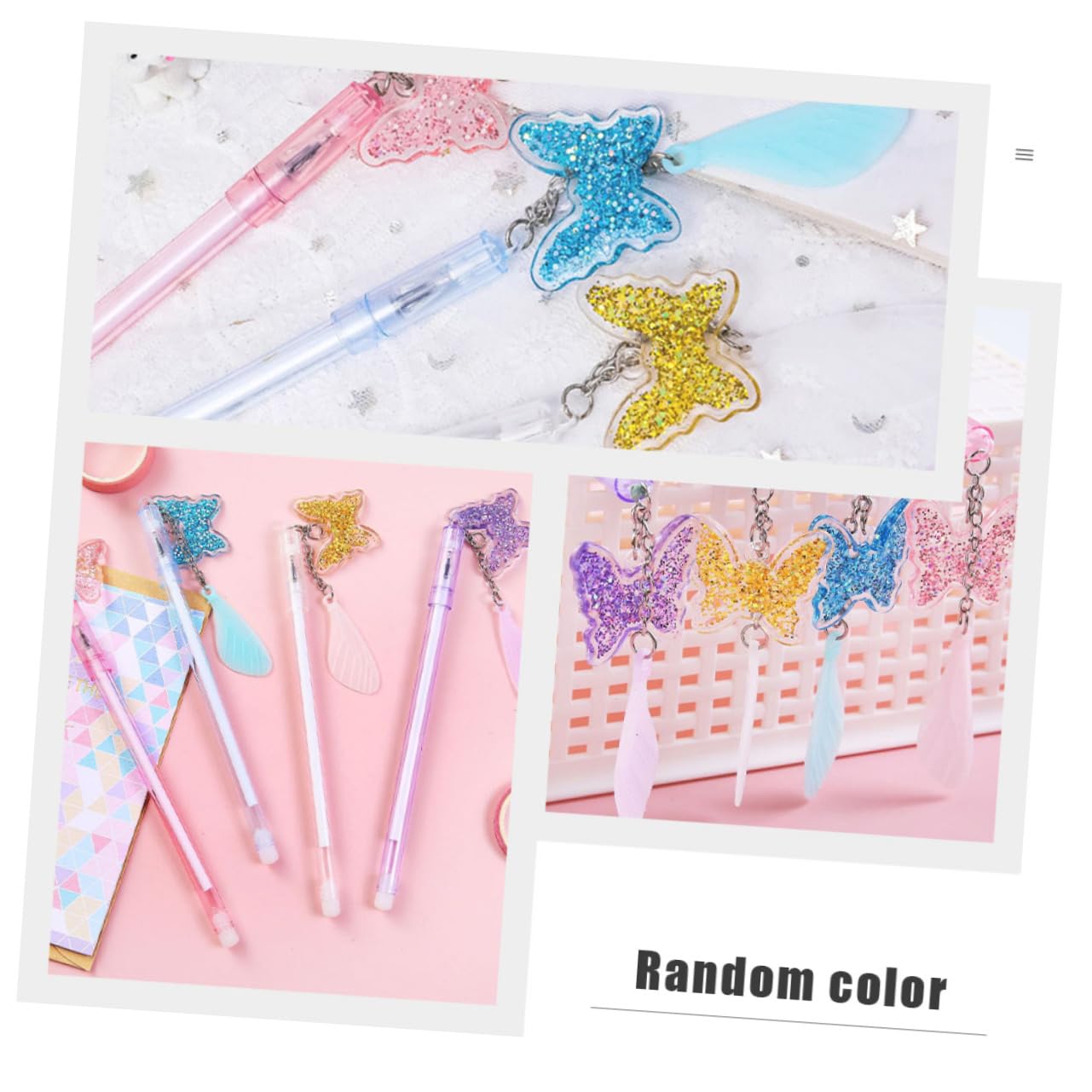 NUOBESTY Lot de 2 Stylos Gel à Pointe Fine avec Pendentif pour Écriture Et Dessin Couleurs Assorties 15 Pièces
