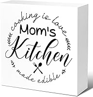 Vista 9 de LVQHI Letreros divertidos de madera para cocina, diseño de Kithcen de la abuela hecho con amor, caja de madera para estante de cocina, decoración