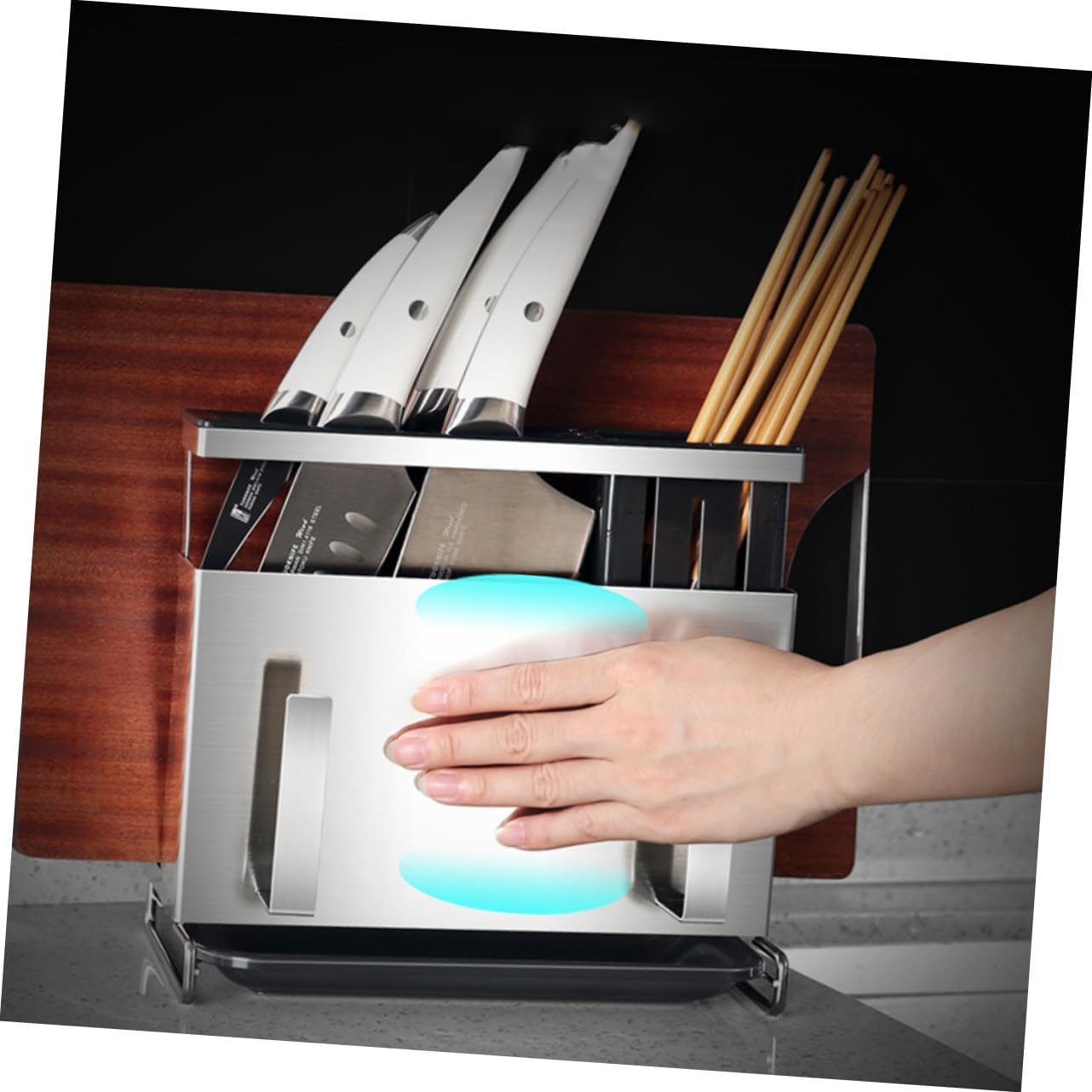 Alipis Chopper Knife Holder Utensil Rack Multi-functional Knife Storage Cutting Tool Holder Cutter Shelf