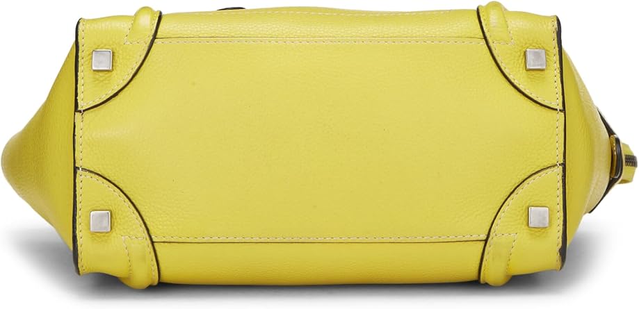 Celine, Pre-loved Yellow Drummed Calfskin Luggage Micro, Yellow
