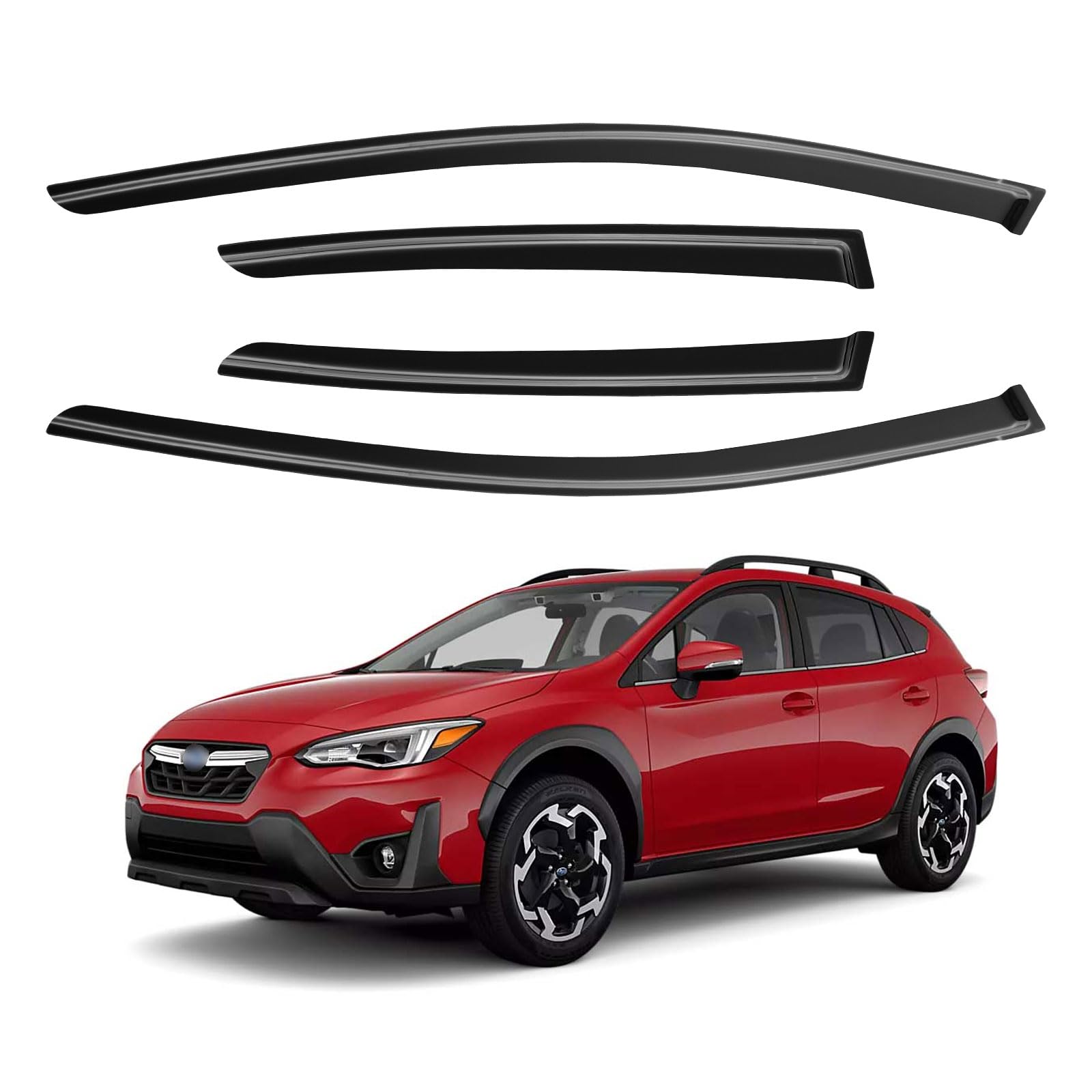 Window Visors Rain Guards for 2018-2023 Subaru Crosstrek, Out-Channel Window Vent Wind Deflectors Visors Shades for 2017-2023 Subaru Impreza Hatchback