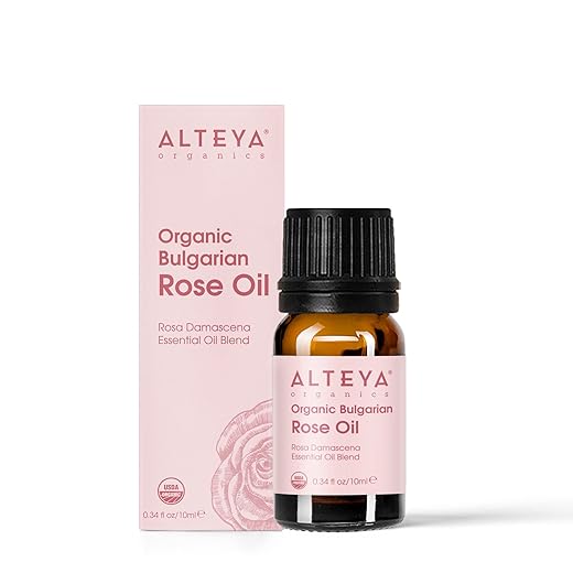 Óleo de rosa búlgaro orgânico Alteya USDA Rosa Damascena Otto mistura de óleo essencial multiuso excelente para aromaterapia, fragrância, cuidados com a pele e terapia de massagem 10 ml