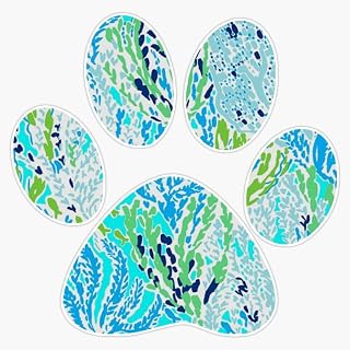 Lilly Pulitzer Dog Paw Print Vinyl Sticker Laptop Decal Waterproof 5"
