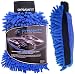 Microfiber Dual-sided, Car Wash and Car Wax Mitt, Chenille Sponge and Polishing Pad (Medium)