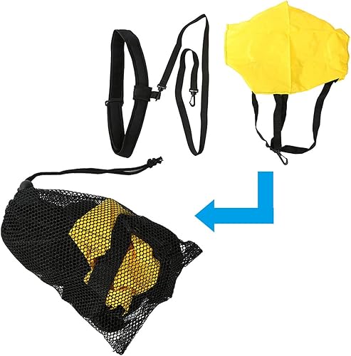 Miniatura 5 de VGEBY Paracaídas de natación, 18 x 18 pulgadas, cinturón de entrenamiento de paracaídas de natación, cinturón de entrenamiento de fuerza, arnés de