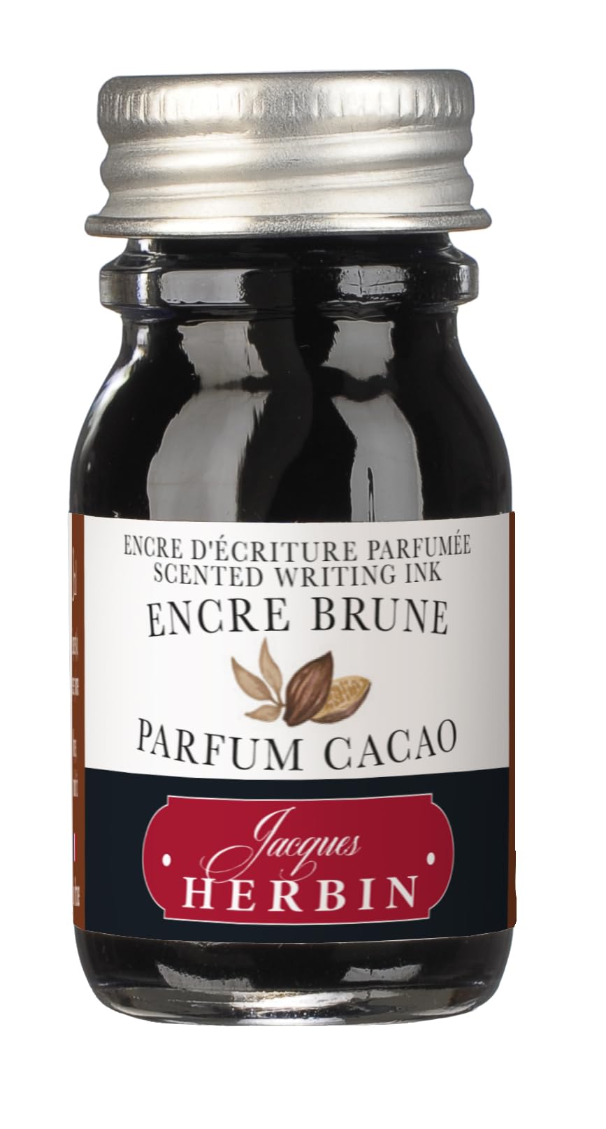Jacques Herbin 13746ST - ''Les subtiles'' scented ink bottle for fountain pens and rollerball pens 10 ml, Brown ink and Cocoa fragrance. Made in France