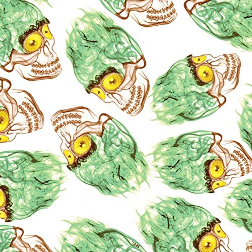 Water Transfer Printing Film - Hydrographic Film - Hydro Dipping- Metallic Green Skulls - LL-117-A