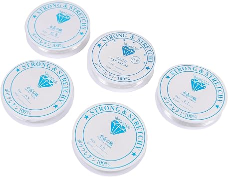 5 Pack Assorted Size Crystal Elastic String Bead for DIY Beading