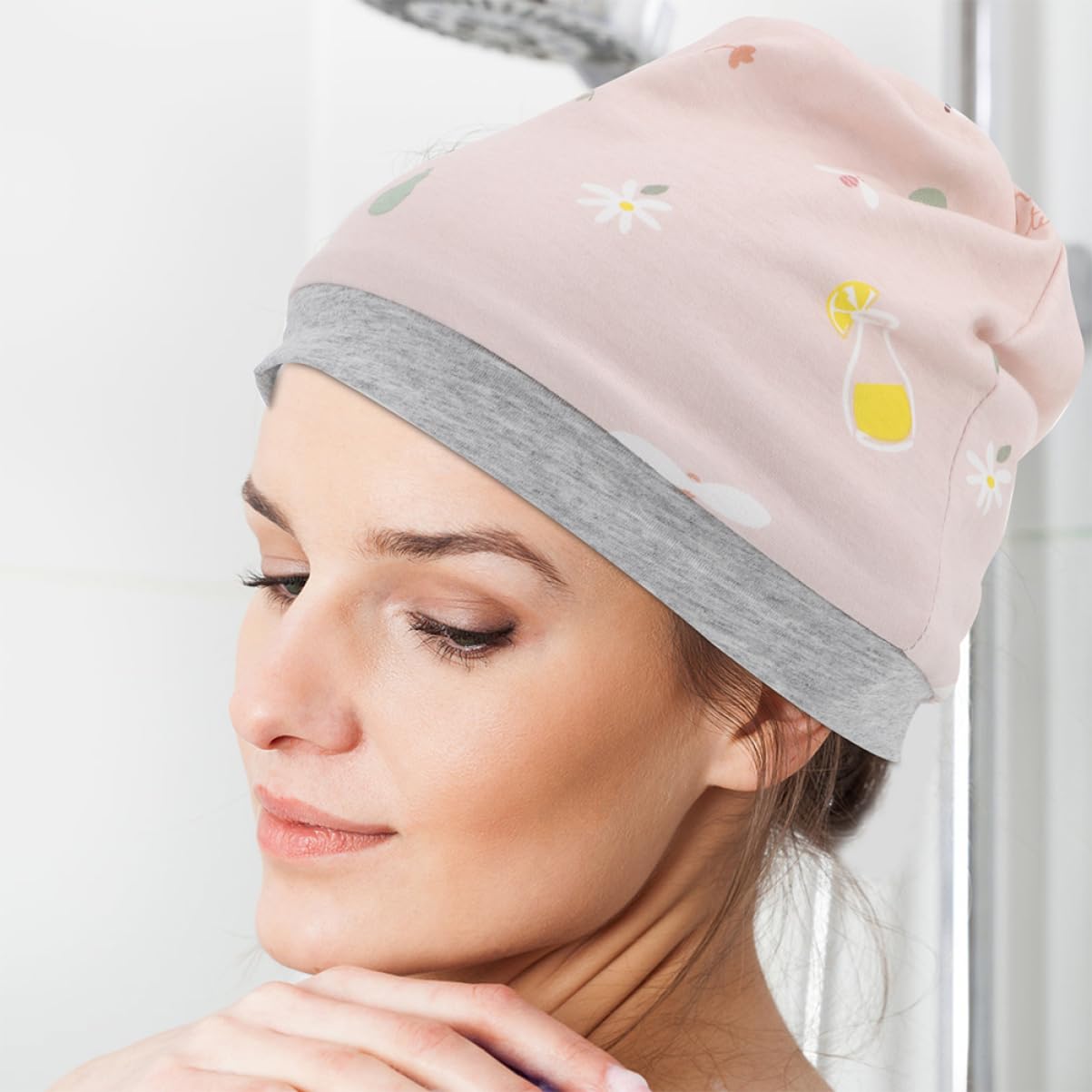 Beavorty Chapeau de Nuit pour Femme de Chapeau de Confinement Pratique Été Rose avec Turban pour Postpartum Printemps
