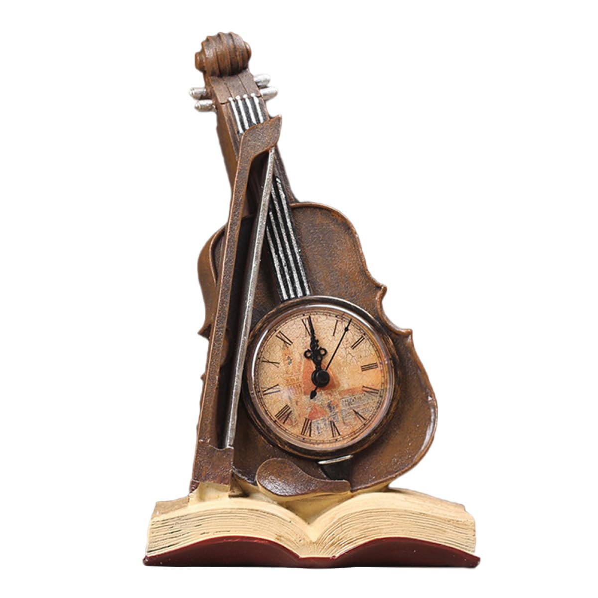 Reloj de violín de resina VALICLUD decorativo seguro de alta gama para casa