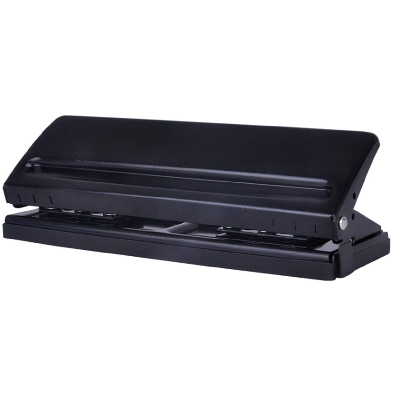 Perforatore a 6 Fori Regolabile Diary Punch, Fora Fino a 6 Fogli, Regolabile Metallo Cancelleria per ufficioblack