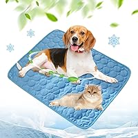 FVELPLT 2025 Dog Cooling Mat for Dogs & Cats - Machine Washable Pet Cool Pad, Breathable Summer Bed 28x22 Inch Blue (70x55cm)