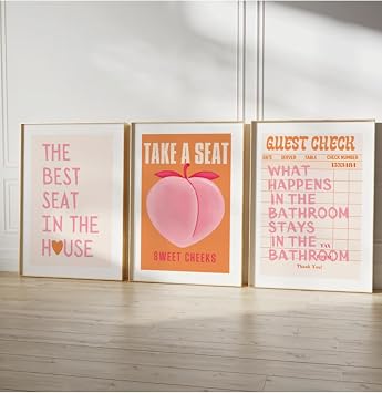 512 STORE Banyo Duvar Dekor 3l  Estetik Modern Poster Orange Yaz  Stil  er evesiz Poster 20 X 30 Turuncu, 532tg2g2434