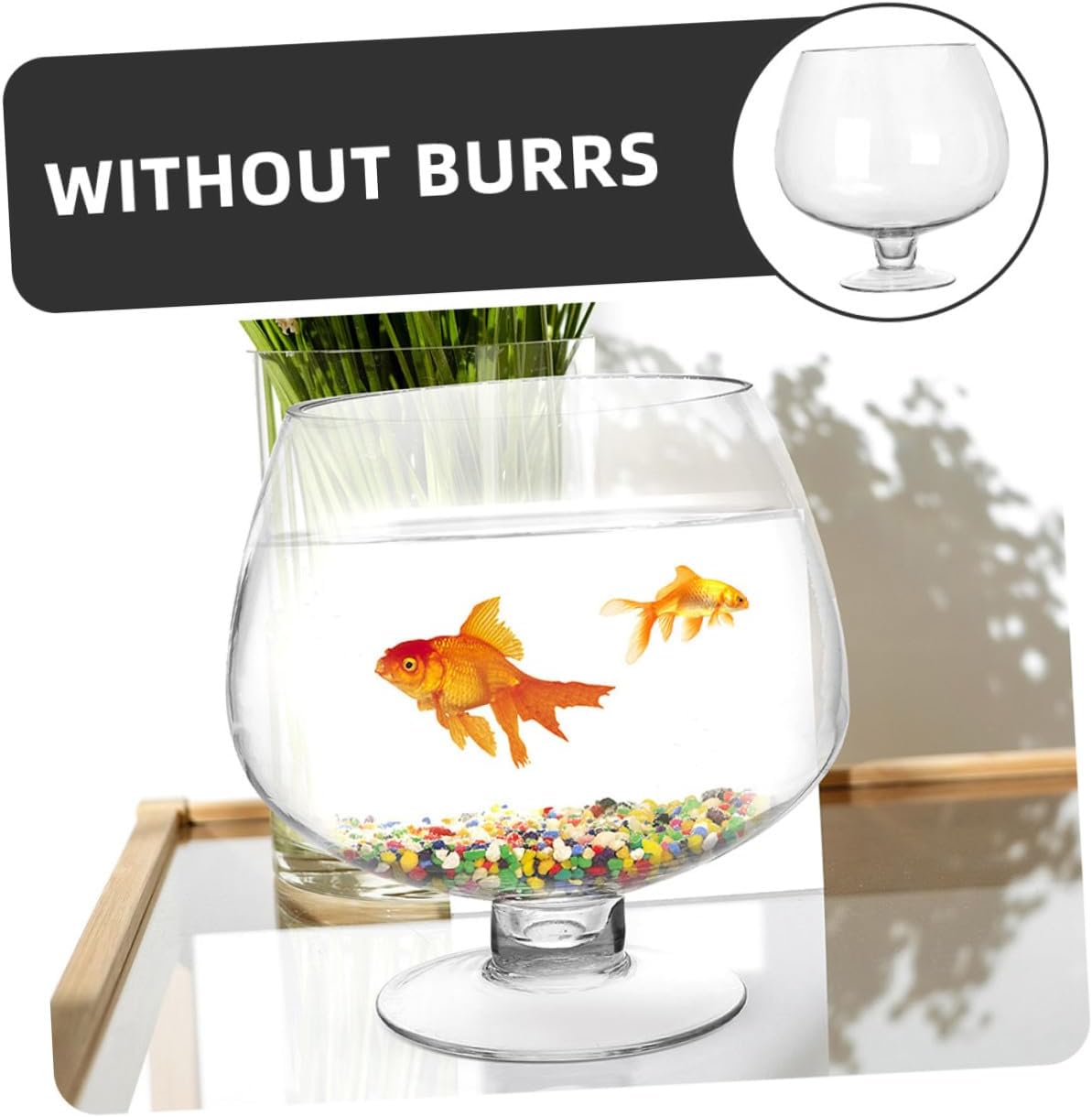 Homoyoyo Glass Fish Bowl Vase Multifunctional Desktop Betta Tank 5000ml Eco Aquarium for Office and Home Hydroponic Aquatic Plant Pot