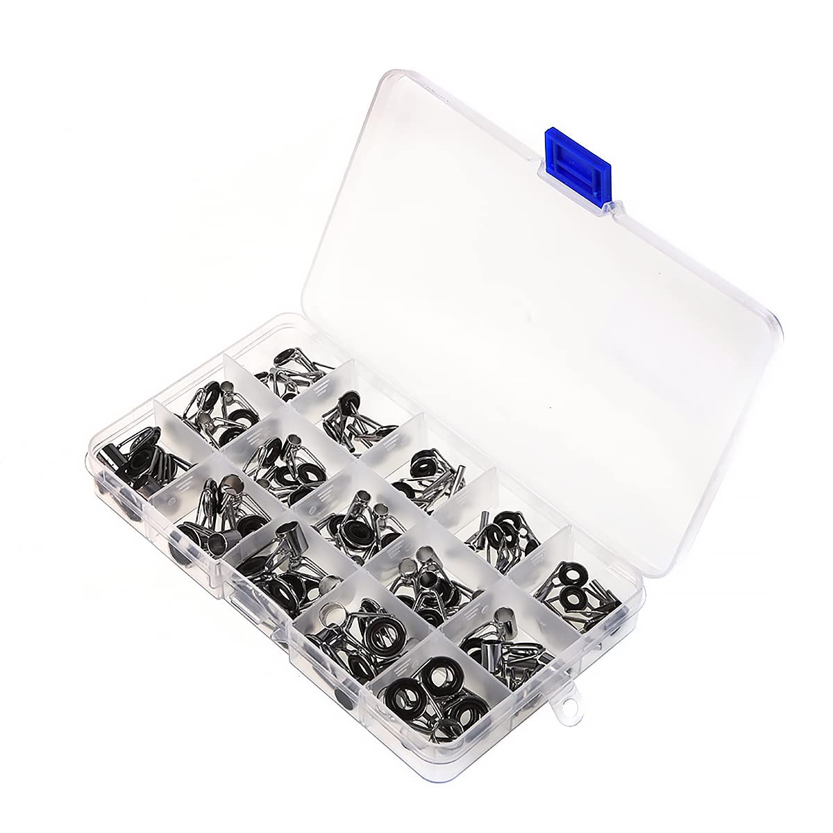 `Fishing Rod Ring, 75PCS Fishing Rod Repair Kit, Fishing Rod Tips and Guides Replacement Kit, Fishing Rod Parts Tip Repair Kit, Ceramic Guide Rings Replacement