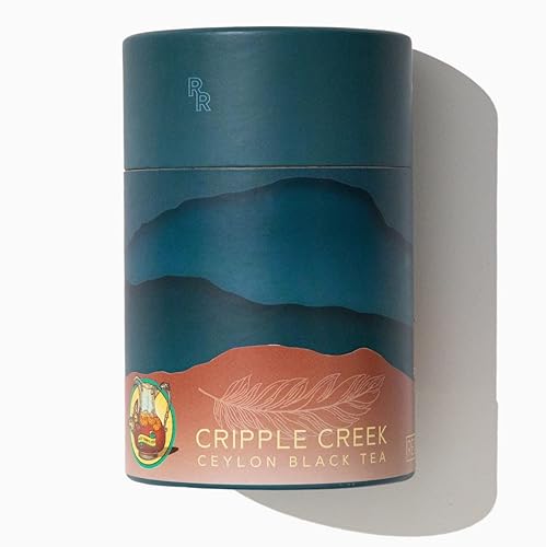 Red Rooster Tea Cripple Creek Ceilán - Té negro de hoja entera de una sola finca - Recipiente de 3 onzas - Sabor brillante y cítrico - Hace ~ 43