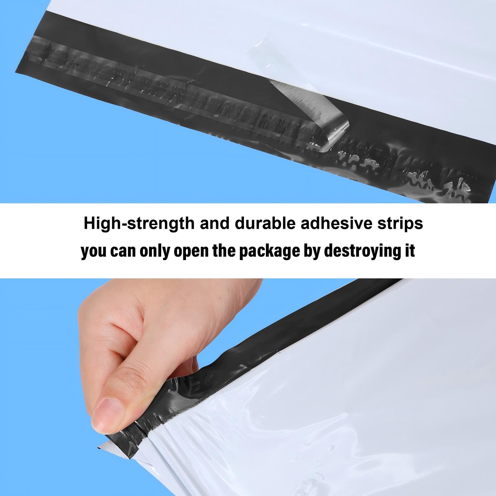 Outus Lot de 240 enveloppes d'expédition autocollantes de tailles assorties, imperméables et indéchirables pour vêtements, livre, cadeau (blanc, 6 tailles)