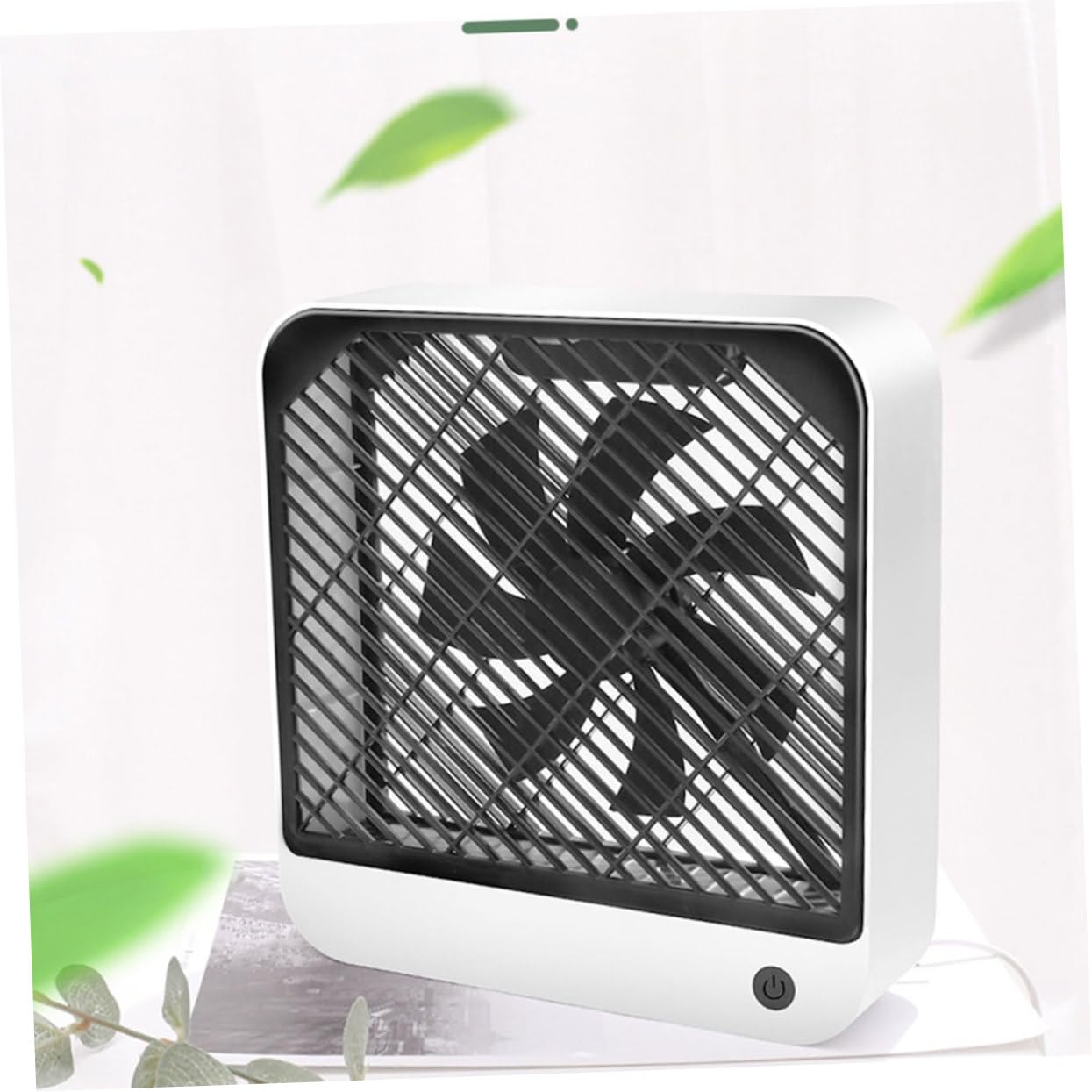 Amosfun Ventilatore da Tavolo USB Ricaricabile Bianco, Silenzioso | Mini Ventilatore a Batteria per Casa e Ufficio, Plastico Leggero, Vacanze Estive, Decorazioni Scuola