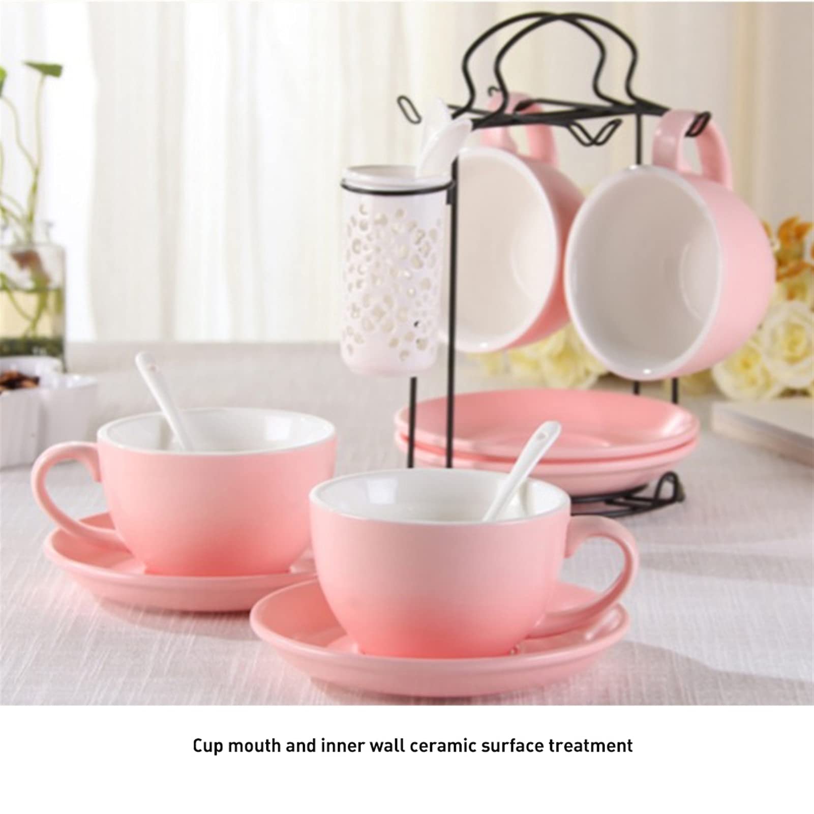Tazze da caffè Tazza di caffè della Tazza di tè del pomeriggio di Stile di Stile Europeo di Stile della Tazza di caffè di Ceramica della Tazza di caffè del pomeriggio Set di Tazze da caffè(A)