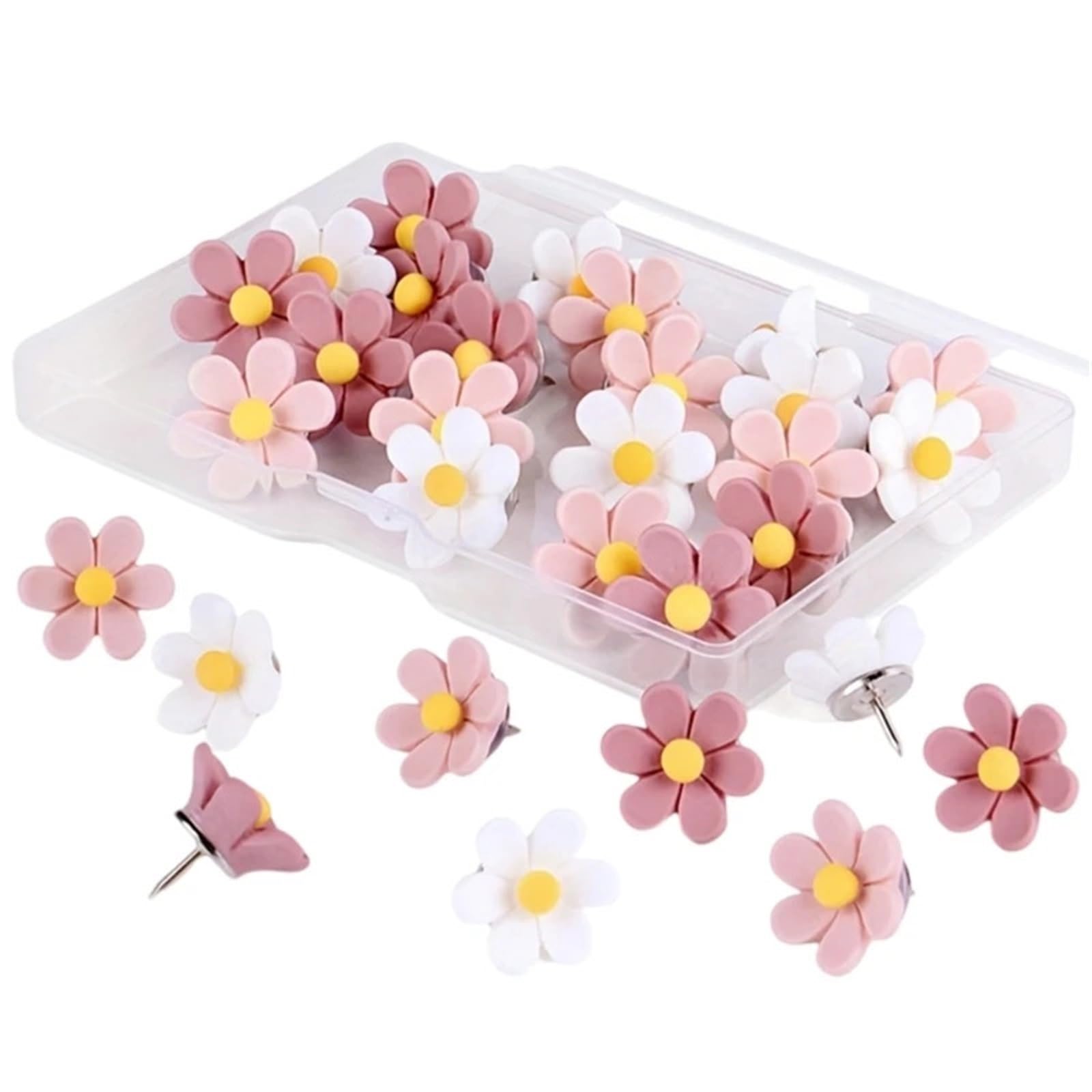 100Pcs Flower Push Pins Cork Notice Board Thumb Tacks Drawing Map for Bulletin Board Cork Board Map