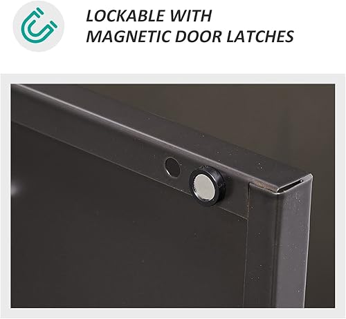 Miniatura 7 de SISESOL Armario de almacenamiento de metal, casilleros vintage, armarios de armario retro con bloqueo para empleados, armario de 4 puertas con barra