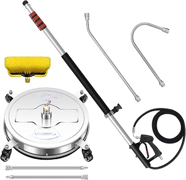 Lidodola 19 Pressure Washer Surface Cleaner and 24FT Telescoping Wand