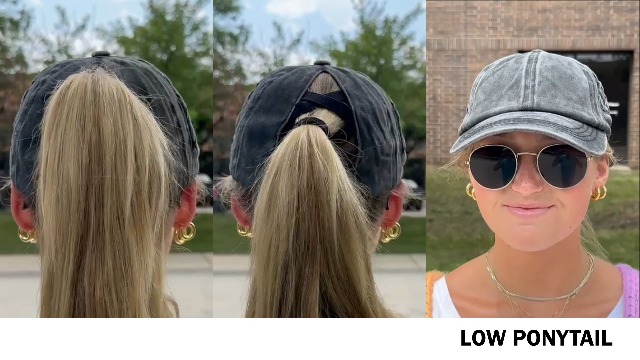 Funky Junque Criss Cross Women's Baseball Cap - Distressed Trucker Hat With Ponytail Hole For Messy Buns & High Ponytails, Adjustable One Size, Black/Black Camo - View #4