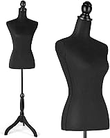 Vista 9 de Vestido de maniquí femenino con altura ajustable y soporte de trípode resistente para costura, modista, decoración del hogar, exhibición de joyas