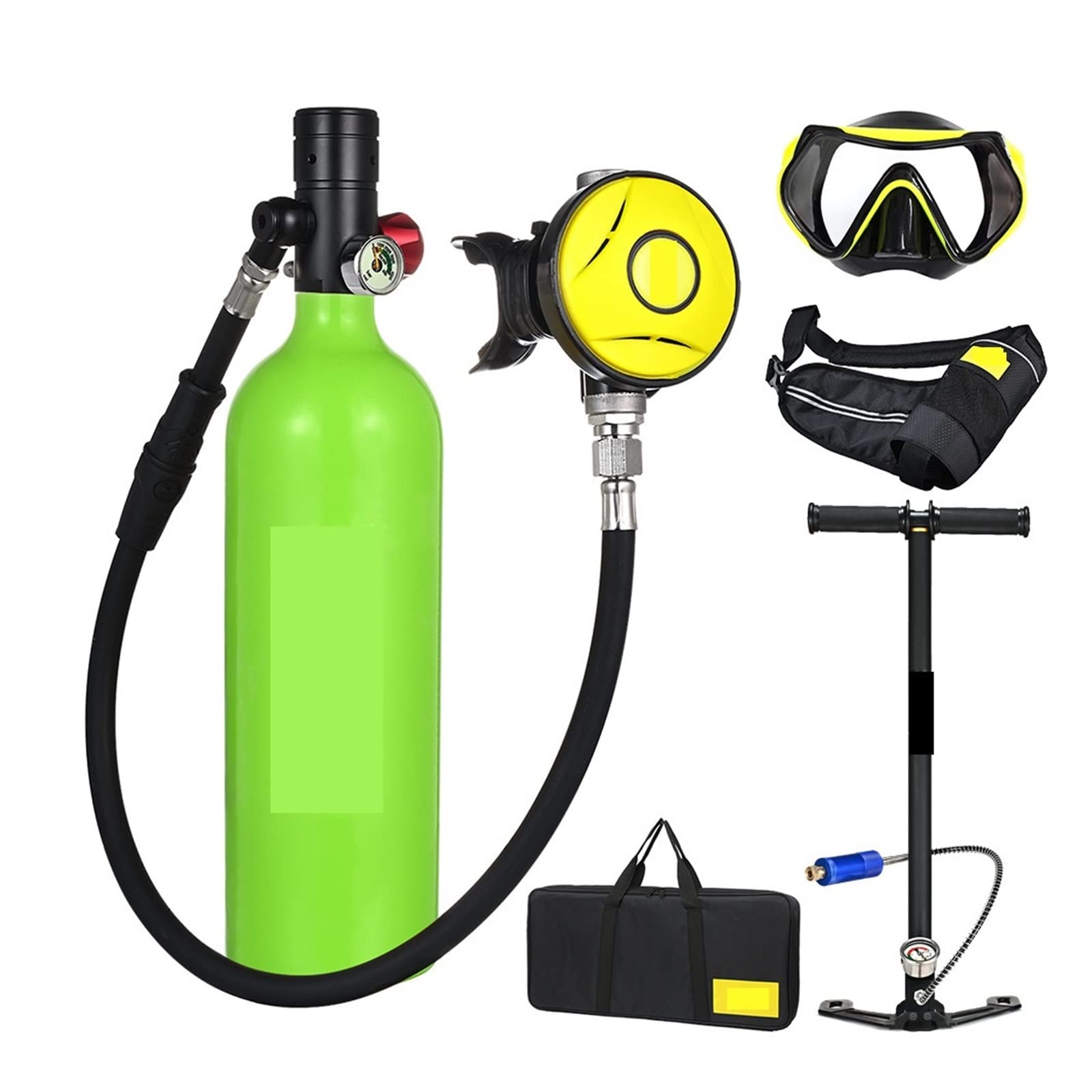 Portable Dive Cylinder, Diving Equipment 1L Capacity Portable Respirator(Groen)