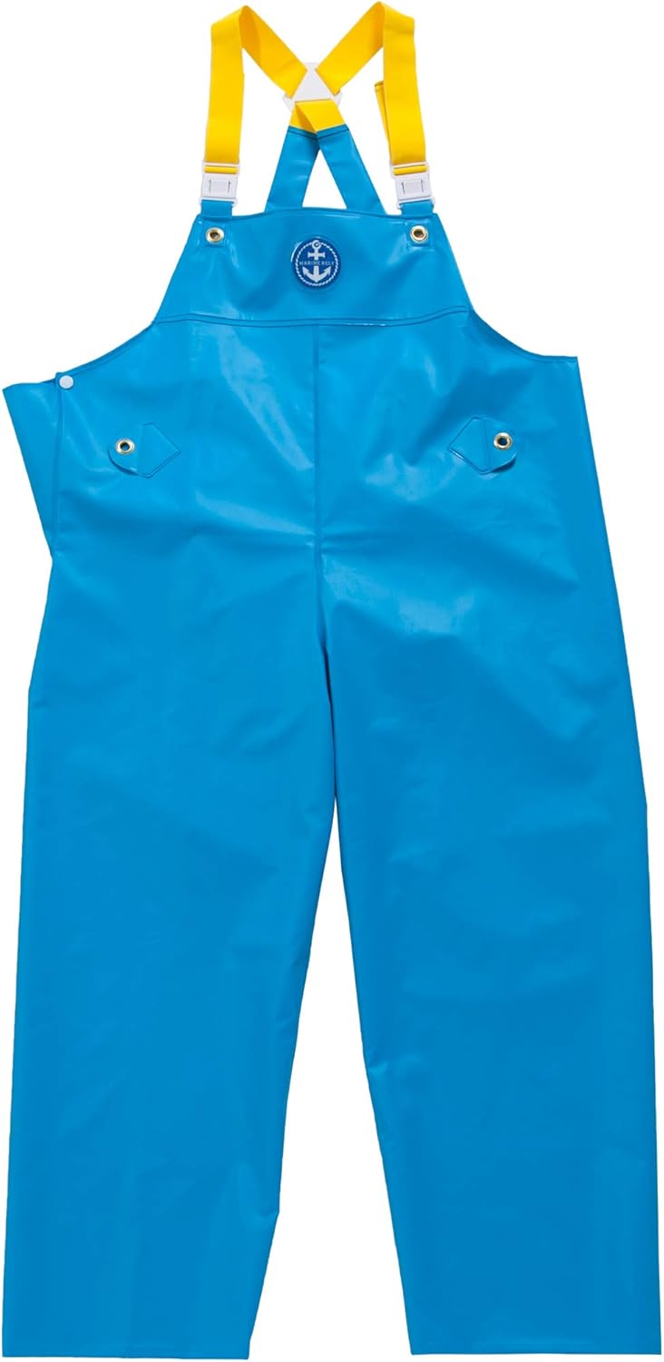 水産マリンレリー 胸付ズボン Lサイズ ライトブルー 漁師のための専用