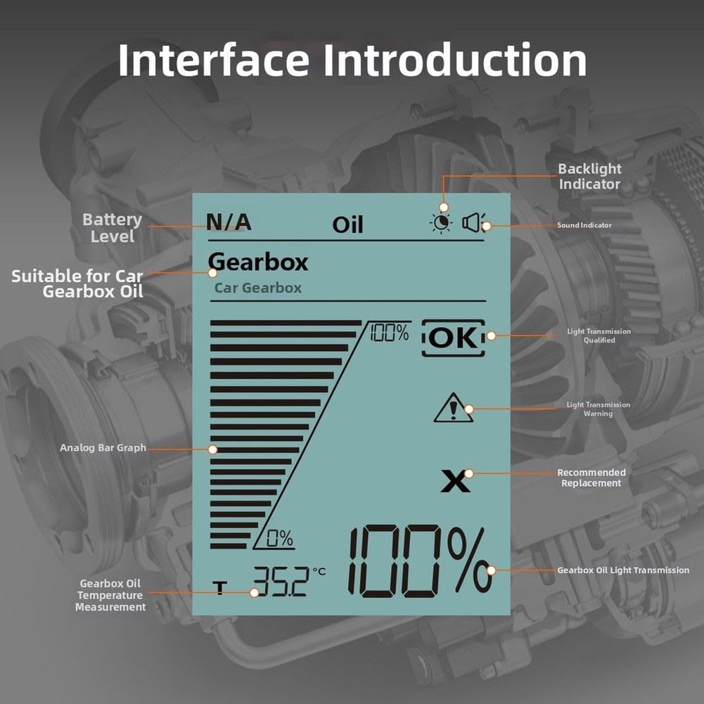 AS505 Tester digitale per liquido dei freni con rilevamento dell'umidità, sensore ottico per analisi dell'olio per auto, allarme audiovisivo, sonda da 800 mm