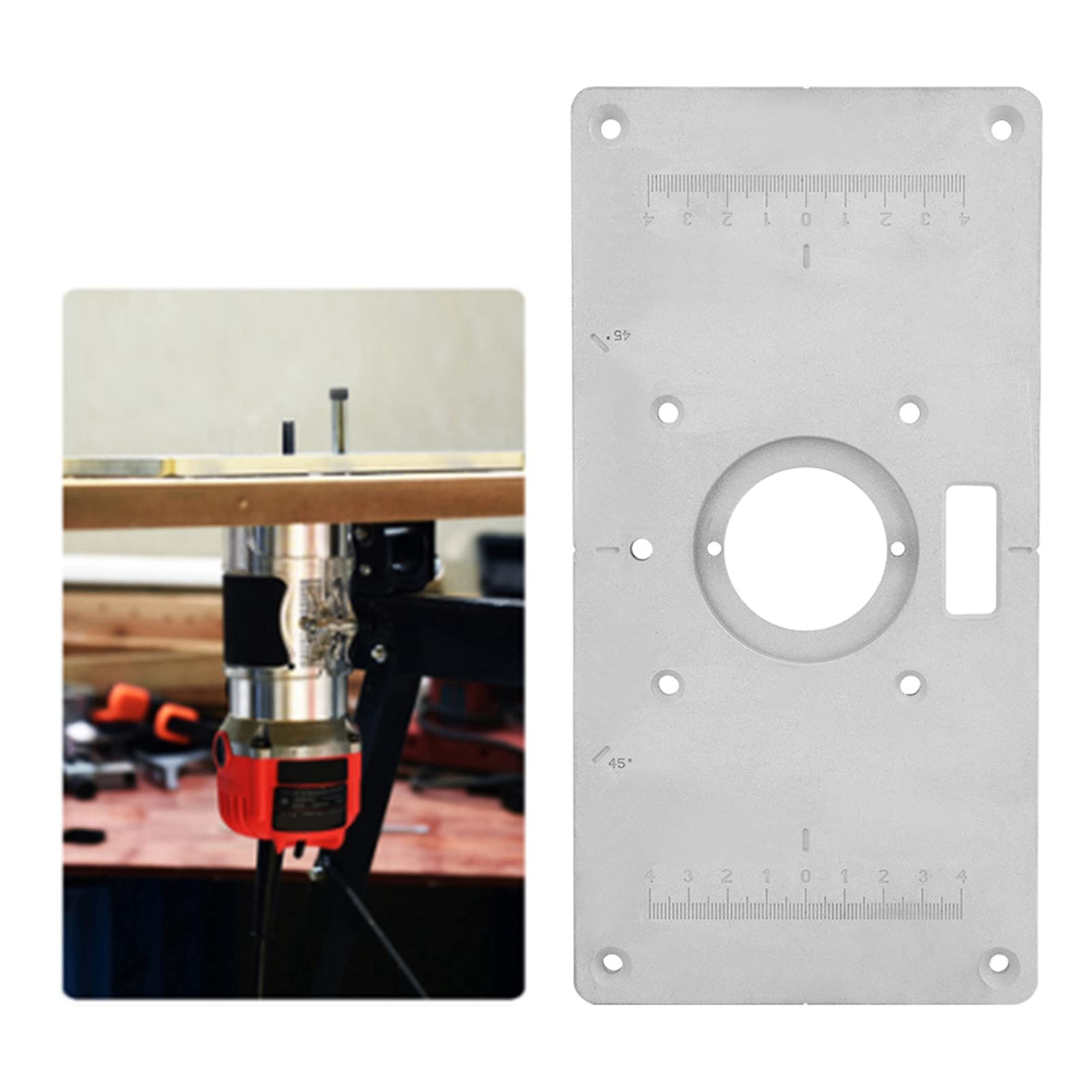 Piastra Per Fresatrice 21 In 1 - In Alluminio, Con 4 Anelli E 12 Viti, Per Lavorazione Legno - Foto 8
