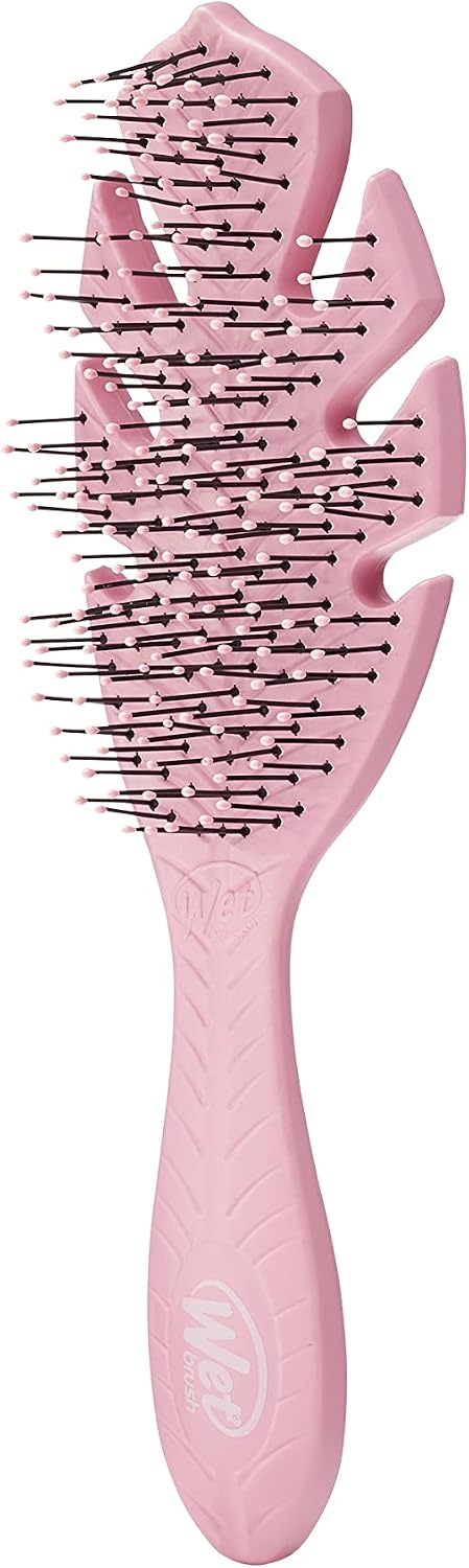 WetBrush Go Green Biodegradable Detangler Hairbrush Soft Intelliflex Bristles Pain Free Brushing All Hair Types Pink - Image 4