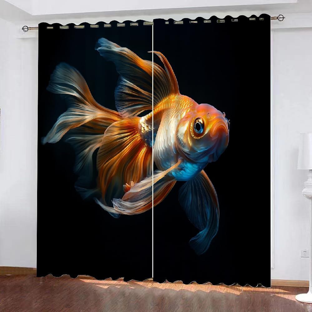 Rideaux isolants thermiques poisson rouge bloque la lumière du jour
