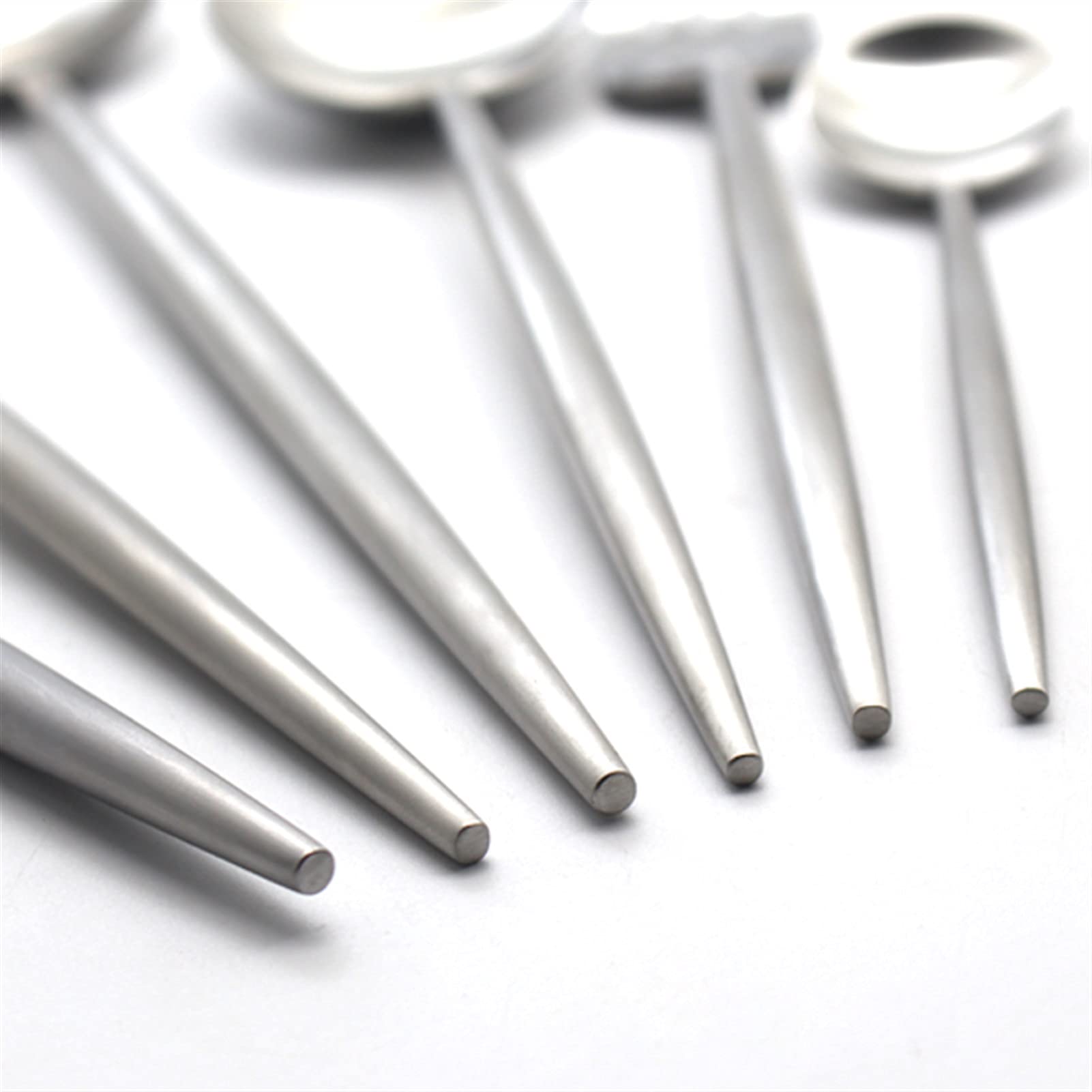 Edelstahl Besteck Set Silber Metall Matte Messer Gabel Löffel Besteck Geschirr Kit Western Küchenzubehör (Color : SilverMattle)