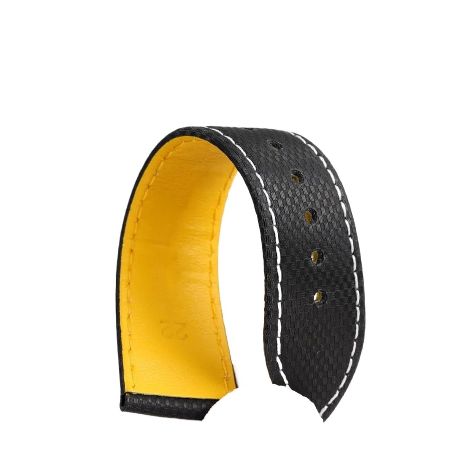 Genérico Compatible con la correa de reloj Breitling Avenger Blackbird B01 Correa de reloj de piel de vaca amarilla Super Ocean Pulsera de hebilla plegable de metal for hombre de 22 mm