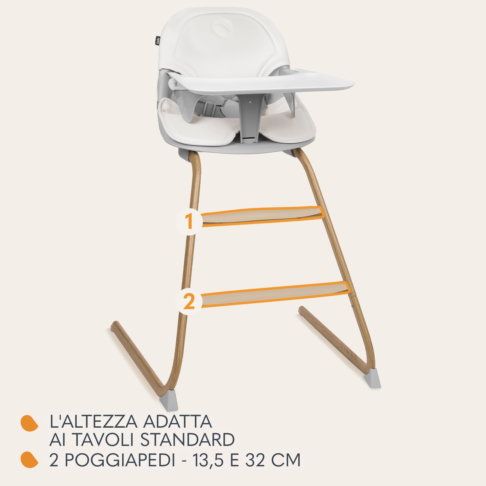LIONELO Dalia Seggiolone Pappa Evolutivo 2 in 1 per Bambini 6-36 Mesi 15 kg | Cresce con il Bambino, Diventa Sedia per Bambini Più Grandi fino a 60 kg, Cinture 5 Punti e Vassoio