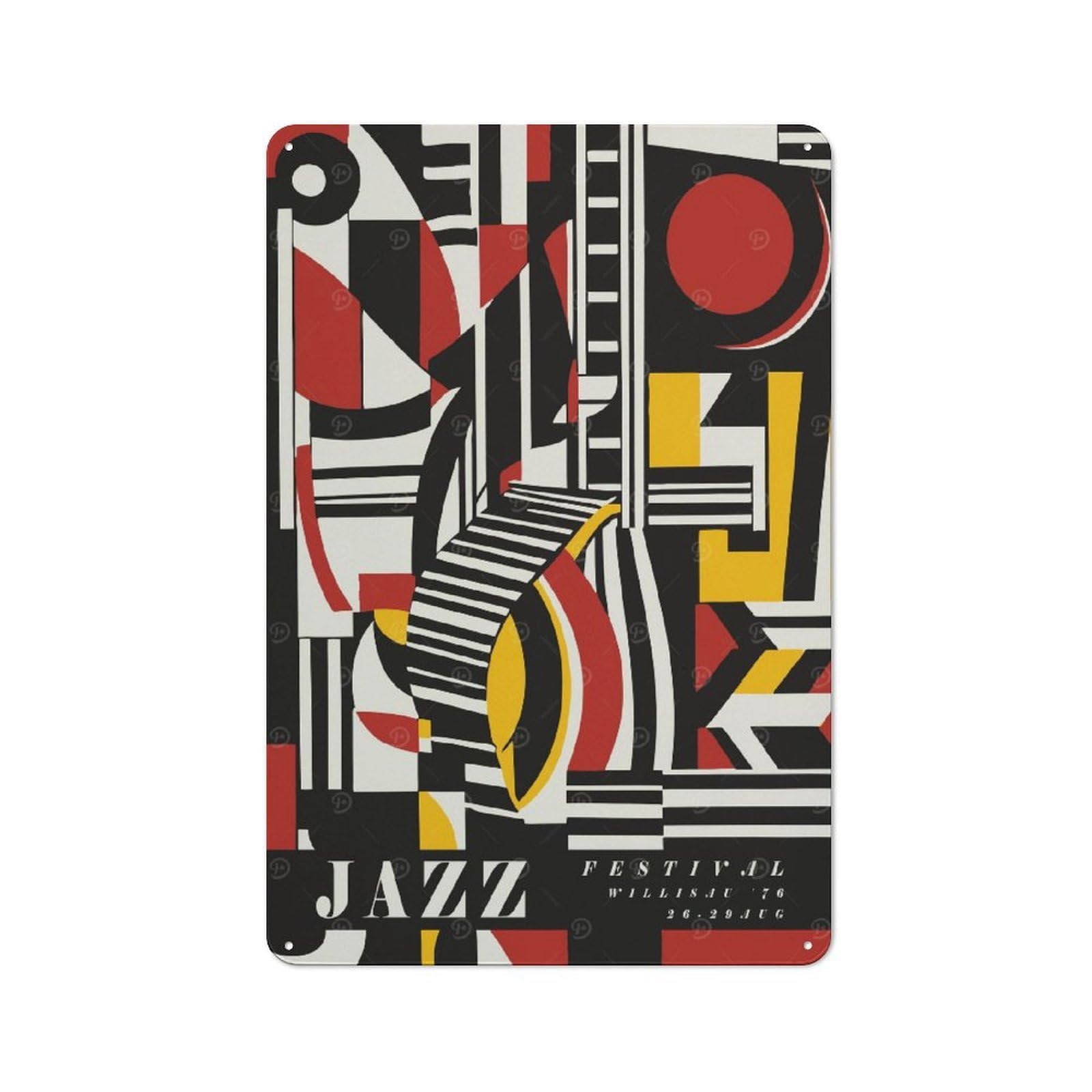 Junmoney Style-17 Jazz Music Vintage Metal Wall Decor 30X20cm, Garden Room Metal Sign For Patio Bar, Workshop, Shed Or Kitchen