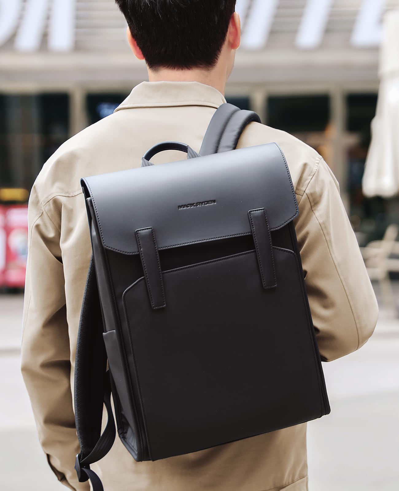 MARK RYDEN Zaino Porta PC 15,6" Leggero per Uomo, Zaino Business in Pelle Impermeabile, Multifunzione con Chiusura Magnetica High-Tech, Ideale per Spostamenti, Scuola e Viaggi di Lavoro