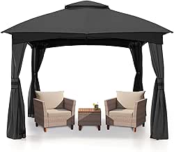 MASTERCANOPY Outdoor Patio Gazebo for Garden with Upgrade Steel Frame