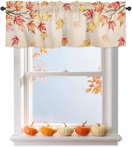 Miniatura 95 de Juego de cortinas semitransparentes con bolsillo para barra, cenefa y niveles de 36 pulgadas de largo, cortinas de arte abstracto de sol y arco