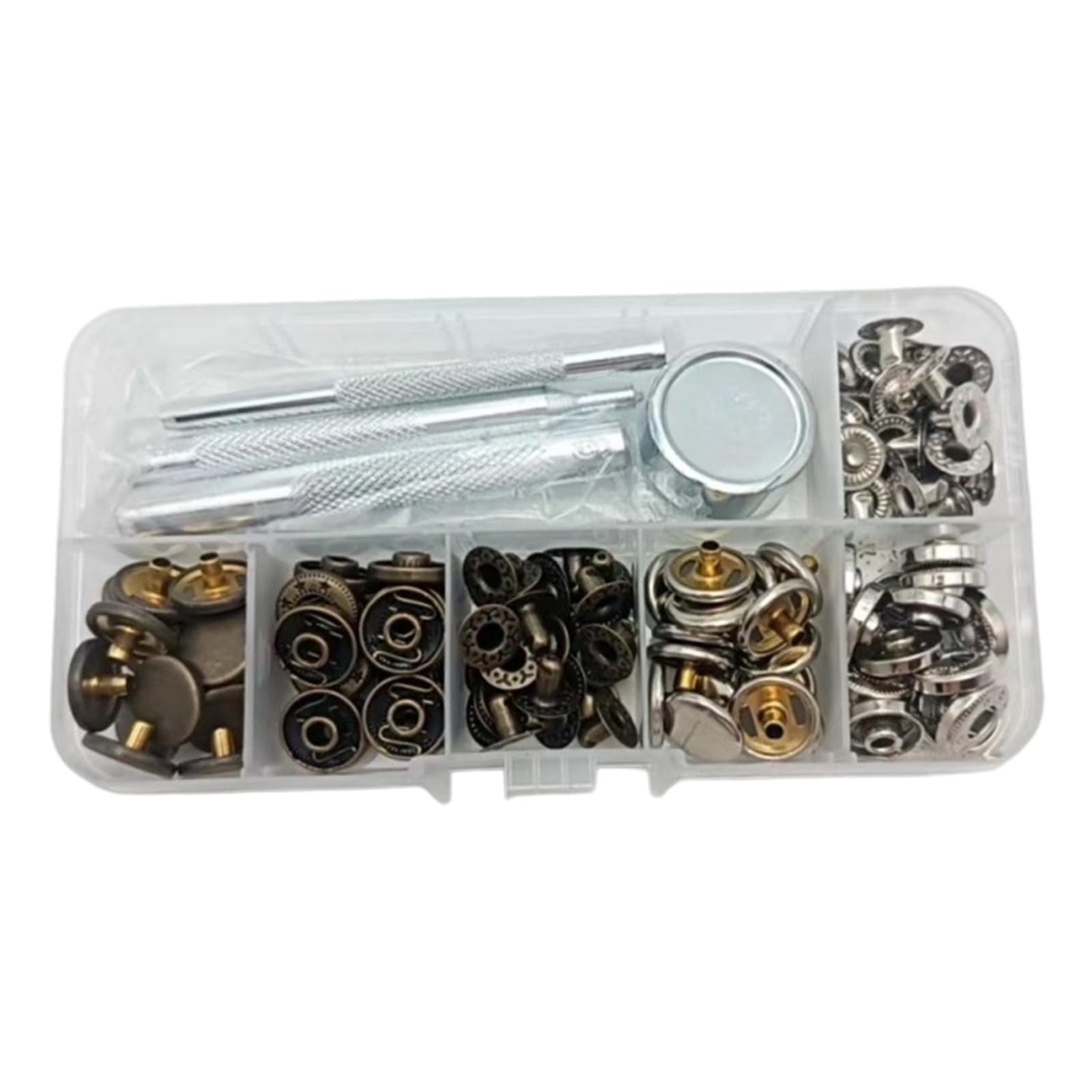 Duty 15mm 12.5mm Copper Snapping Button Tool with Installation Suitable for Garments Bags DIYer Projects Copper Snapping Button Set with Installation