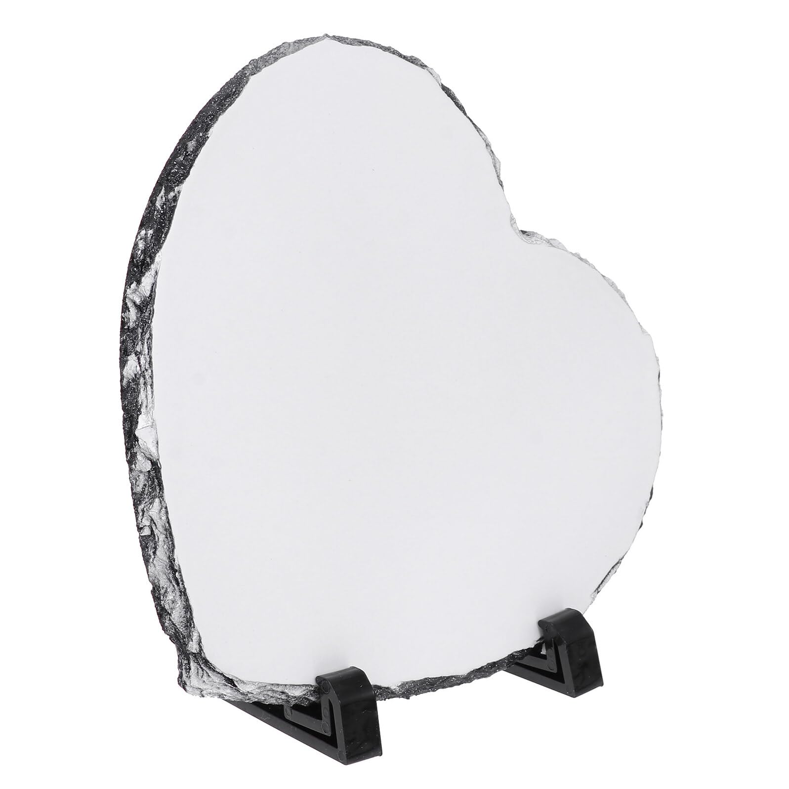 Ardoise sublimation thermique cœur 20x15cm et support pierre pour cadre photo