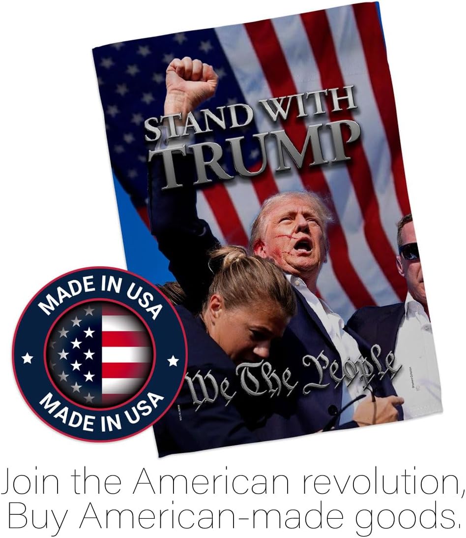 MAGA 2024 Trump Shooting Flag Holder Kit Wall Hanging Decor for Home Porch Vance Make America Great Again Poster Patio Yard Sign Outdoor Patriotic Decorations Republican Gift Made in USA